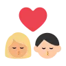 Kiss: Woman, Man, Medium-Light Skin Tone, Light Skin Tone Emoji 👩🏼‍❤️‍💋‍👨🏻 image - Tossface style