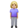 Woman Standing: Medium-Light Skin Tone Emoji 🧍🏼‍♀️ image - Samsung style