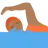 Person Swimming: Medium-Dark Skin Tone