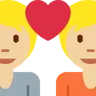 Couple With Heart: Medium-Light Skin Tone Emoji 💑🏼 image - Twitter / X (Twemoji) style