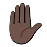 Raised Hand: Dark Skin Tone Emoji ✋🏿 image - Google Noto Color Animated style