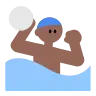 Man Playing Water Polo: Medium-Dark Skin Tone Emoji 🤽🏾‍♂️ image - Tossface style