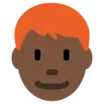 Man: Dark Skin Tone, Red Hair Emoji 👨🏿‍🦰 image - Twitter / X (Twemoji) style