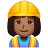 Woman Construction Worker: Medium-Dark Skin Tone Emoji 👷🏾‍♀️ image - Samsung style