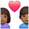 Couple With Heart: Woman, Man, Medium-Dark Skin Tone Emoji 👩🏾‍❤️‍👨🏾 image - Samsung style