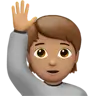 Person Raising Hand: Medium Skin Tone Emoji 🙋🏽 image - Apple style