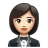 Woman In Tuxedo: Light Skin Tone Emoji 🤵🏻‍♀️ image - WhatsApp style