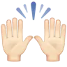Raising Hands: Light Skin Tone Emoji 🙌🏻 image - WhatsApp style