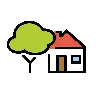 Emoji Casa con giardino 🏡 image - OpenMoji style