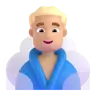 Man In Steamy Room: Medium-Light Skin Tone Emoji 🧖🏼‍♂️ image - Microsoft 3D Fluent style