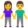 Emoji Tenersi per mano della donna e dell'uomo 👫 image - Google Noto Color style