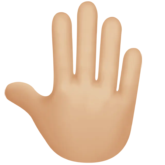 Raised Back Of Hand: Medium-Light Skin Tone