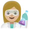 Woman Scientist: Medium-Light Skin Tone Emoji 👩🏼‍🔬 image - Google Noto Color style