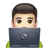 Man Technologist: Light Skin Tone Emoji 👨🏻‍💻 image - WhatsApp style