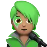 Singer: Medium Skin Tone Emoji 🧑🏽‍🎤 image - Apple style