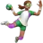 Woman Playing Handball: Medium Skin Tone