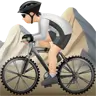 Person Mountain Biking: Light Skin Tone Emoji 🚵🏻 image - Apple style