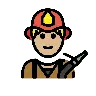 Firefighter: Medium-Light Skin Tone Emoji 🧑🏼‍🚒 image - OpenMoji style