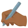 Writing Hand: Medium-Dark Skin Tone Emoji ✍🏾 image - Google Noto Color style
