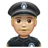 Police Officer: Medium-Light Skin Tone Emoji 👮🏼 image - WhatsApp style