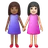 Women Holding Hands: Medium-Dark Skin Tone, Light Skin Tone