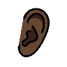 Ear: Dark Skin Tone Emoji 👂🏿 image - OpenMoji style