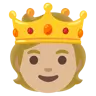 Person With Crown: Medium-Light Skin Tone Emoji 🫅🏼 image - Google Noto Color style