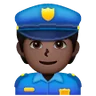 Police Officer: Dark Skin Tone Emoji 👮🏿 image - Samsung style
