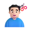 Man Getting Haircut: Light Skin Tone Emoji 💇🏻‍♂️ image - Microsoft 3D Fluent style