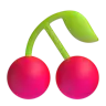 Cherries Emoji 🍒 image - Microsoft 3D Fluent style