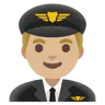 Man Pilot: Medium-Light Skin Tone Emoji 👨🏼‍✈️ image - Google Noto Color style