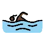 Woman Swimming: Dark Skin Tone Emoji 🏊🏿‍♀️ image - OpenMoji style