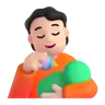 Person Feeding Baby: Light Skin Tone Emoji 🧑🏻‍🍼 image - Microsoft 3D Fluent style