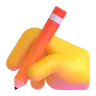 Writing Hand Emoji ✍ image - Microsoft 3D Fluent style