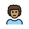 Person: Medium Skin Tone, Curly Hair Emoji 🧑🏽‍🦱 image - OpenMoji style