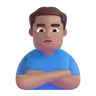 Man Pouting: Medium Skin Tone Emoji 🙎🏽‍♂️ image - Microsoft 3D Fluent style