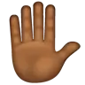 Raised Hand: Medium-Dark Skin Tone Emoji ✋🏾 image - WhatsApp style