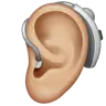 Ear With Hearing Aid: Medium-Light Skin Tone Emoji 🦻🏼 image - WhatsApp style