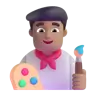 Man Artist: Medium Skin Tone Emoji 👨🏽‍🎨 image - Microsoft 3D Fluent style