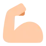 Flexed Biceps: Light Skin Tone Emoji 💪🏻 image - Tossface style
