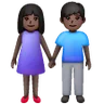 Woman And Man Holding Hands: Dark Skin Tone Emoji 👫🏿 image - Samsung style