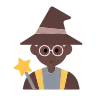 Mage: Dark Skin Tone Emoji 🧙🏿 image - Tossface style