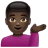 Man Tipping Hand: Dark Skin Tone Emoji 💁🏿‍♂️ image - WhatsApp style