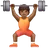 Person Lifting Weights: Medium-Dark Skin Tone