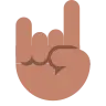 Sign Of The Horns: Medium Skin Tone Emoji 🤘🏽 image - Tossface style