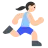 Woman Running: Light Skin Tone