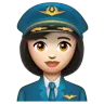 Woman Pilot: Light Skin Tone Emoji 👩🏻‍✈️ image - WhatsApp style