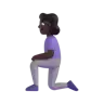 Woman Kneeling: Dark Skin Tone Emoji 🧎🏿‍♀️ image - Microsoft 3D Fluent style