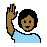 Person Raising Hand: Medium-Dark Skin Tone Emoji 🙋🏾 image - OpenMoji style