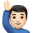 Man Raising Hand: Light Skin Tone
